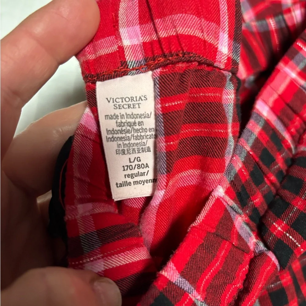 Victoria’s Secret Sleep Dreamer Red Flannel Long Sleeve Pajama Set Large